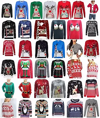 $14.09 • Buy Christmas Xmas Unisex Ladies Men's Jumper Sweater Knitted Retro Novelty Vintage 