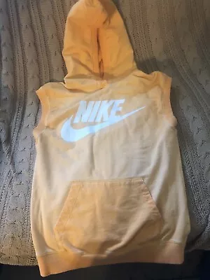 Nike Sleeveless Hoodie Center Swoosh Logo Mens Size S-Active Sherbert Orange • $14.55