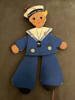 Vintage INCRES CRUISE LINES Mis Island Vexter Sailor Puppet 7” Tall • £8.68