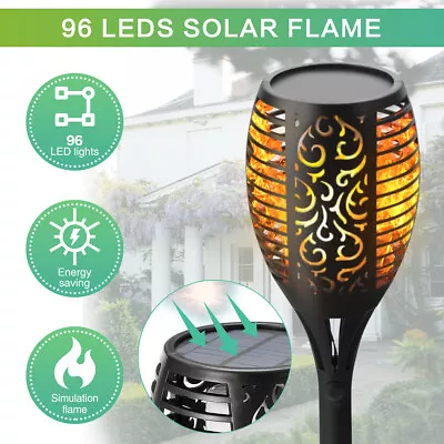 £19.90 • Buy 96 LED Flame Solar Torch Light Waterproof Flickering Dancing Path Garden Lamp UK