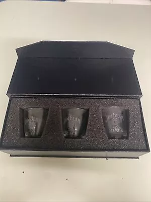 Jim Beam Black Shot Glass 3 Piece Set New Never Used • $30