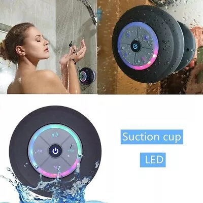 $17.99 • Buy Portable LED Waterproof Wireless Bluetooth Speaker For Shower Bathroom Subwoofer