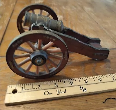 Miniature  Military Cannon Handmade Wood And Brass (I Believe) • $35