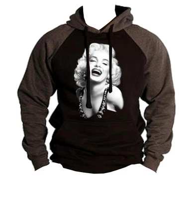 $20.99 • Buy Men's Marilyn Monroe Face Raglan Black Hoodie Sexy Hollywood Star Love Movies