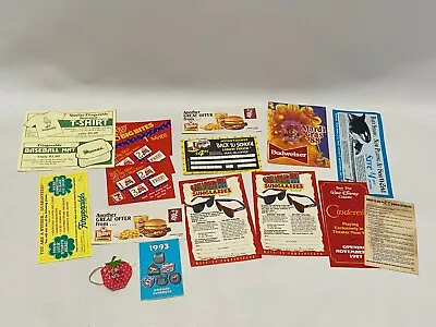 Vintage Lot Fast Food Advertising Ticket Budweiser Beer Disney Sea World Wendy's • $8.95