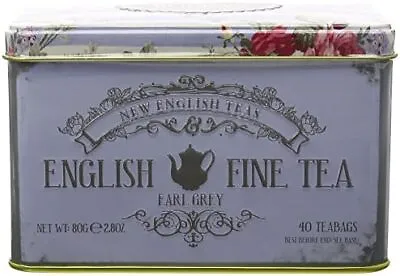 New English Teas Memorabilia Range English Fine Tea 40 Earl Grey Teabag Tin 80 • £7.48