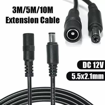 £2.99 • Buy 12V DC Power Supply Extension Cable Wire For CCTV Camera DVR PSU Lead 3M/5M/10M