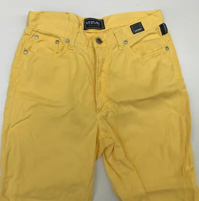 VERSACE JEANS COUTURE Italian Made Yellow Denim W29 L26 Au11 It43 De37 Fr39 • $119.20