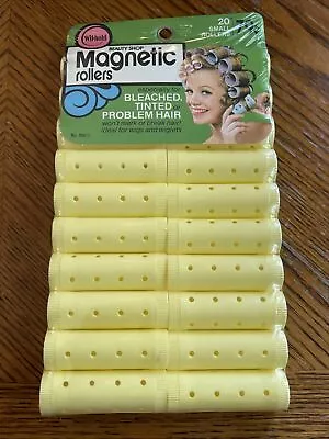 Beauty Shop Magnetic Rollers Curlers Small Yellow 950 Sealed Wilson Mfg NOS VTG • $14.45