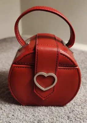 Travel Mini Jewelry Case In Red Vegan Leather W/Heart - Spring Break 2024/Cruise • $9.50