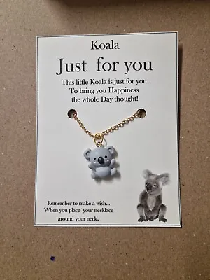 Koala Necklace Charm Card Jewelry Gift Make A Wish Card- From Australia • $6.50