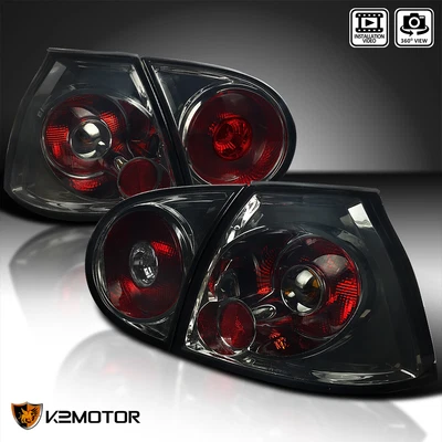 $92.38 • Buy Smoke Fits 2006-2009 Volkswagen Golf GTI MK5 Tail Lights Brake Lamps Left+Right