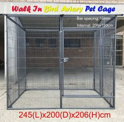 Walk In 206cm Pet Bird Cage Parrot Cockatoo Aviary Animal Cage • $1200