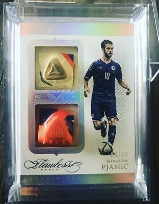 2015 Panini Flawless MIRALEM PJANIC Studs # /10 MATCH WORN - BARCELONA BESIKTAS • $333