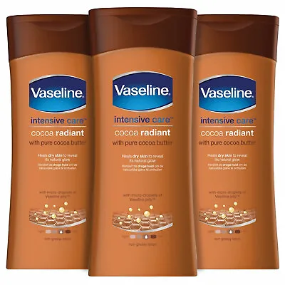 Vaseline Intensive Care Body Lotion Cocoa Radiant 3 Pack 400ml • £9.99