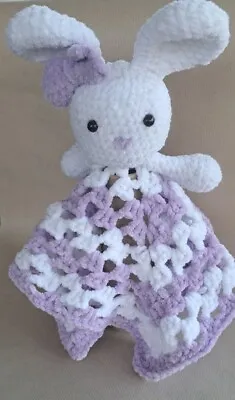 Cuddle Buddy- Purple And White Blanket Bunny  • £8