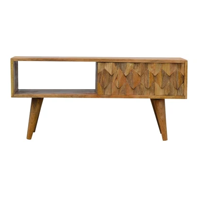 £181.35 • Buy Unique & Funky Carved Solid Wood TV Cabinet | Media Unit | Natural Wood Finish