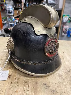 Vtg Firemen Helmet WW1 1900's Leather Antique Fire Fighter German Kaiser Pickelh • $699.95