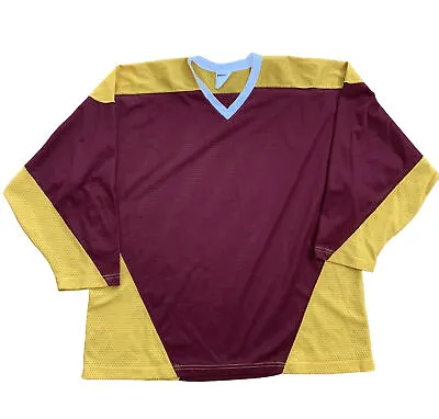 Vintage Minnesota Golden Gophers NCAA Hockey Jersey Mens XL Mesh Goldy Vtg Blank • $26.98