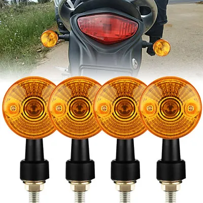 4X Amber Motorcycle Turn Signals Light Blinker For Yamaha Suzuki Honda Kawasaki • $14.98