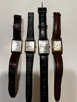 Tank Style Watch Lot Of 4 Citizen La Montre Geneva Merona Untested • $34.99