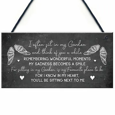£3.99 • Buy Garden Plaque Hanging Shed Sign Mum Nan Grandad Memorial Family Gift Keepsake