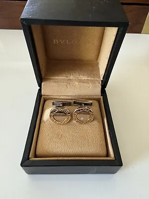 Bvlgari Bulgari Gold And Sterling Silver Cufflinks In Box • $999