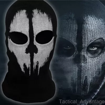 Call Of Duty Ghost Knitted Balaclava Face Mask Skull Cosplay Airsoft Hood UK • £9.95