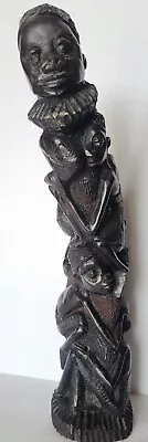 Ebony Makonde African Tree Of Life Art Wood Sculpture Kenya Hand Carved 15   • $305