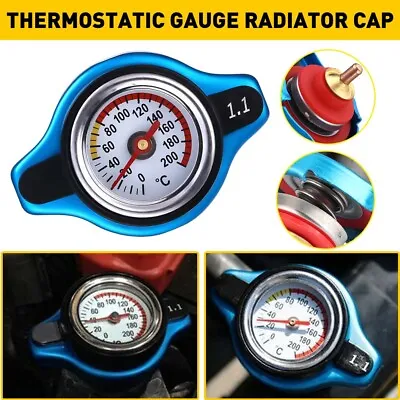 Car Thermostatic Radiator Gauge Cap Cover 1.1 Bar Small Water Head Temp Meter • $12.09