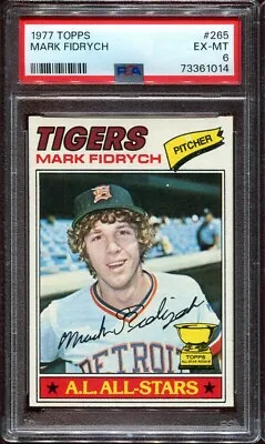 Psa 6 Ex Mint 1977 Topps Mark Fidrych #265 Tigers Rookie Rc 61014 Sd271 • $49.99