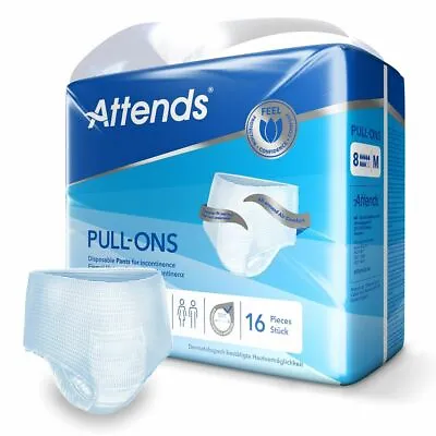 £12.95 • Buy Attends Pull Ons Incontinence Pants Number 8 MEDIUM (Pack Of 16)