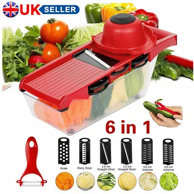 £10.99 • Buy 6 In 1 Mandoline Slicer Julienne Vegetable Cutter Fruit Food Chopper Grater Tool