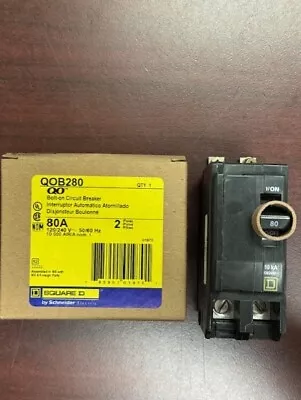 QOB280 QOB 2Pole 80Amps 120/240Volt Bolt-On BRAND NEW Square D Circuit Breaker • $99.99