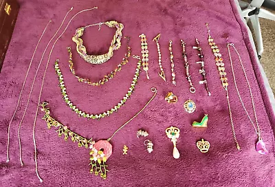 Vintage Costume Jewelry Lot For Crafting -Great Beads And Chains! • $5.50