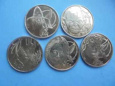 New Zealand 50 Cents 2003 5 Lord Of The Rings Coins As Shown. • £35