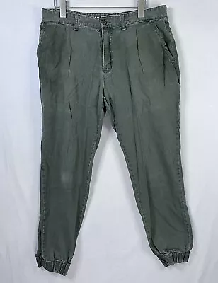 Mossimo Olive Green Denim Jean Joggers 34 X 28 Mens Cotton Stretch Durable • $29.99