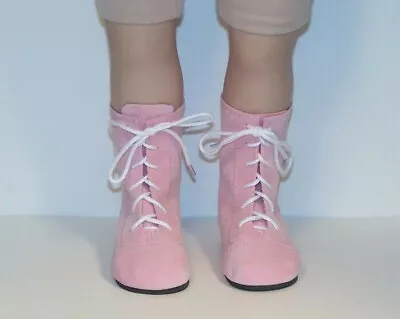 Pink Faux Suede Lace Up LaceUp Boots Doll Shoes For My Twinn Poseable (Debs*) • $15.19