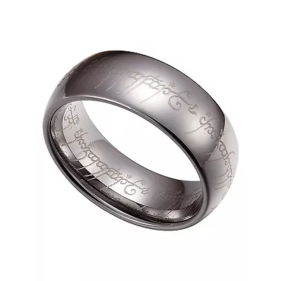 Silver Tungsten Carbide 7mm Lord Of The Rings Band Plain Size 8-13 TG036 • £15.19