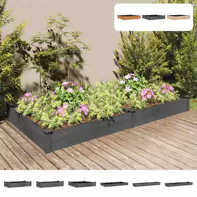 Garden Raised Bed Planter With Liner Plant Flower Bed Solid Wood Pine VidaXL • £92.99