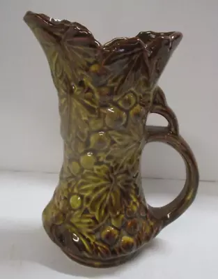 Vintage McCoy Pitcher 616 Brown Grape Leaf & Vine • $15.99