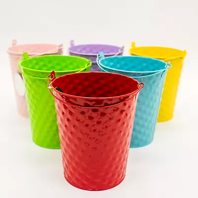 6 Pack Galvanized Pails Colered Bucket Mini Ice Buckets For Parties Wedding Bu • $51.44