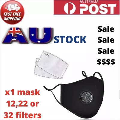 Washable Face Mask Mouth Reusable Anti Pollution Masks PM 2.5 Filter • $8.95