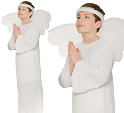 Boys Girls Angel Christmas School Play Nativity Fancy Dress Outfit Halo Costume • £10.99