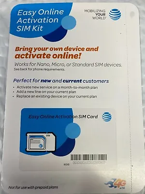 Lot Of 100 AT&T 5G Triple-cut Sim Card Activation Kit Easy Online Activation!  • $399.99