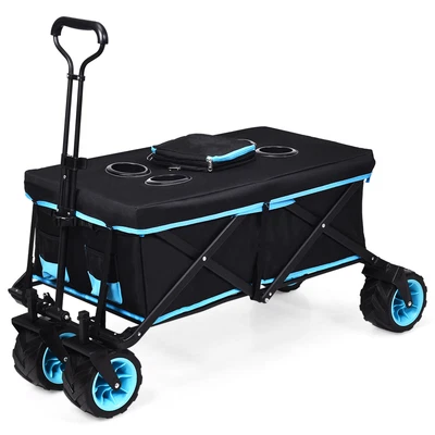£95.99 • Buy Folding Camping Wagon Collapsible Garden Trolley Transport Utility Cart 