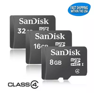 SanDisk Micro SD 32GB 16GB 8GB SD HC TF Memory Card Class 4 C4 FAST SHIPPING • $40.69