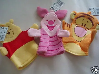 £4.99 • Buy Set Of Wash Mitts Winnie The Pooh + Tigger + Piglet New
