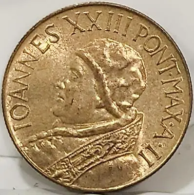 1960 Vatican 20 Lire Pope John XXIII Aluminum-Bronze Coin • $8.88