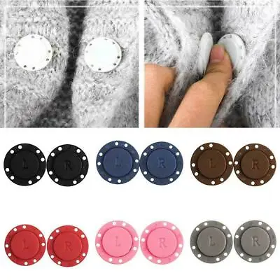 1Pair Invisible Magnetic Round Snap Fasteners Button Handbag DIY Purse Nice • $1.09